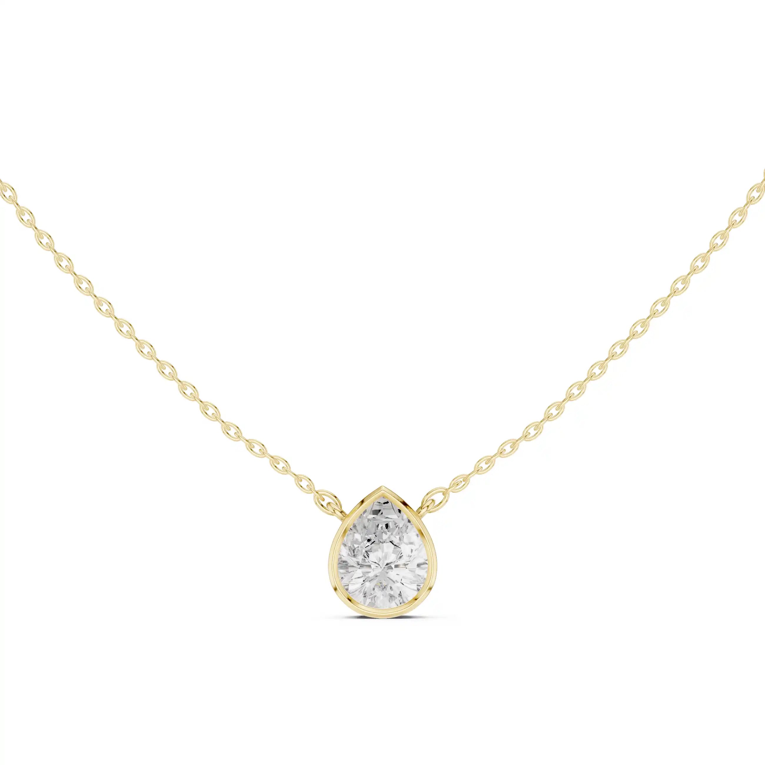 Bezel Set Solitaire Necklace