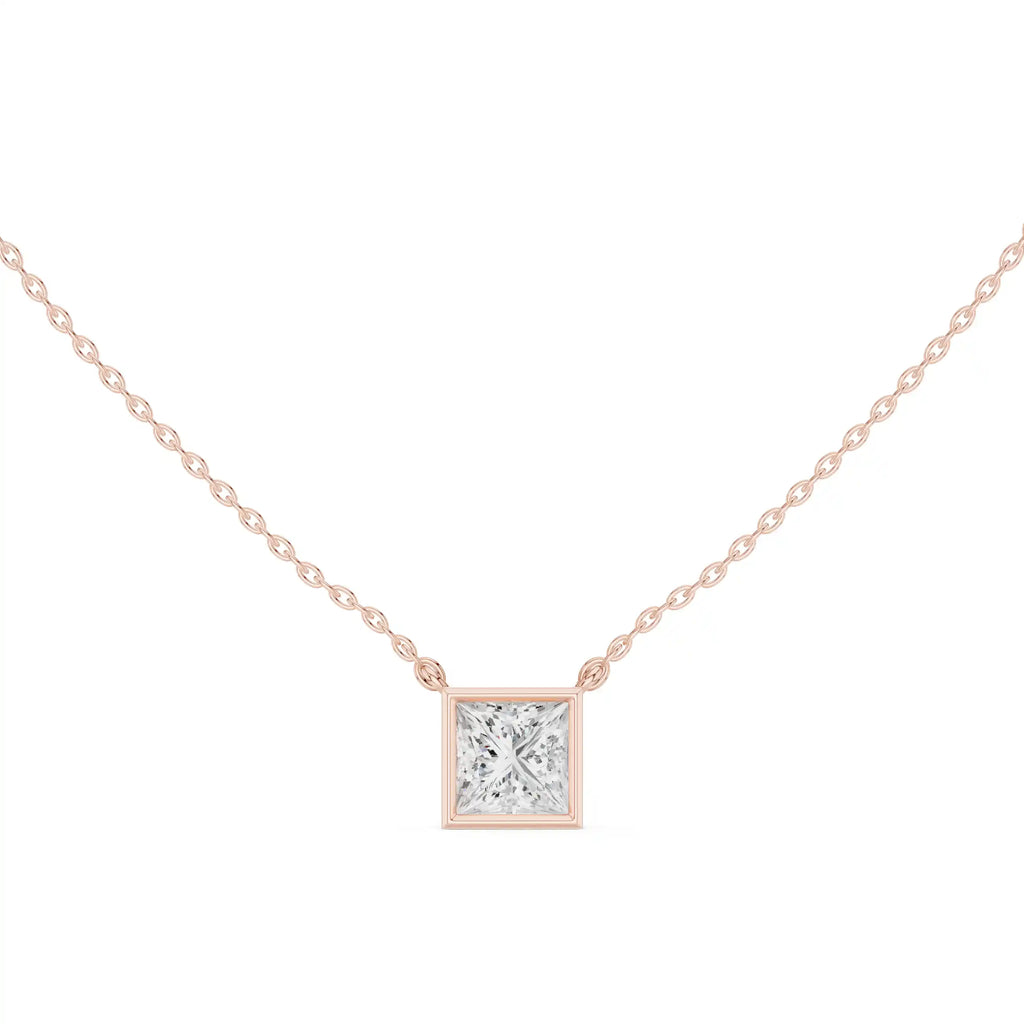 Bezel Set Solitaire Necklace