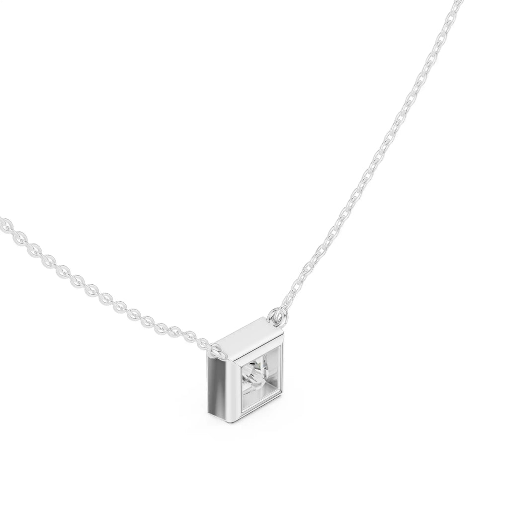 Bezel Set Solitaire Necklace
