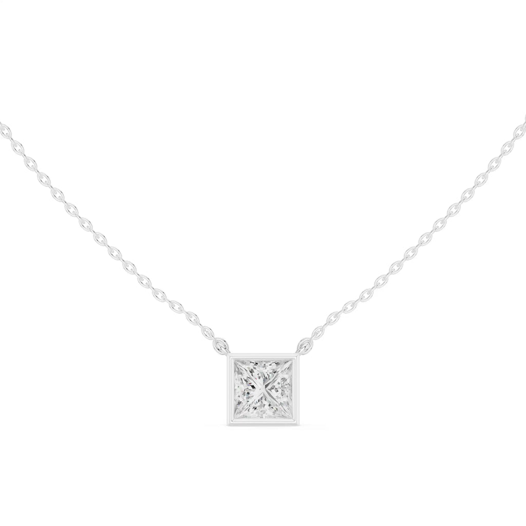 Bezel Set Solitaire Necklace