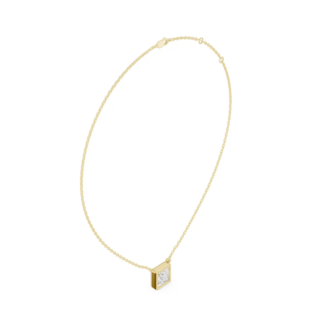 Bezel Set Solitaire Necklace