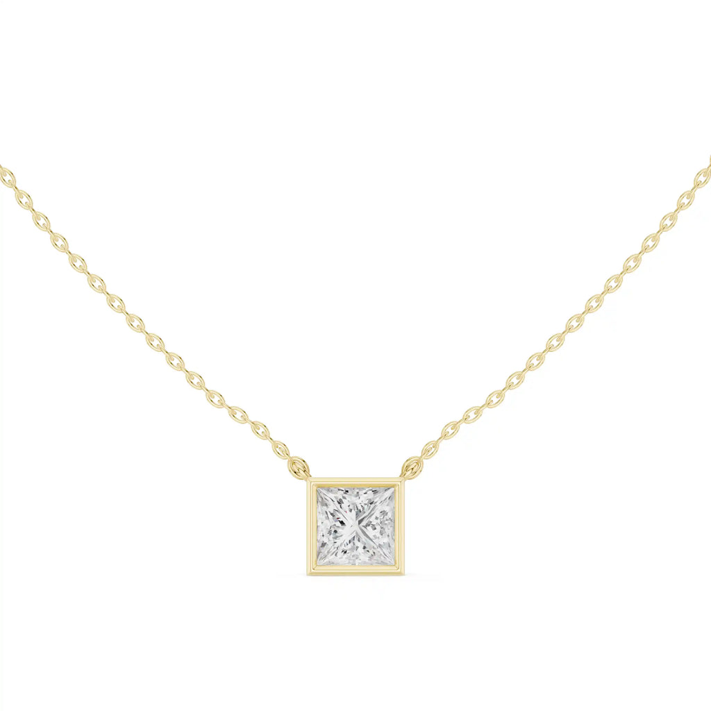 Bezel Set Solitaire Necklace