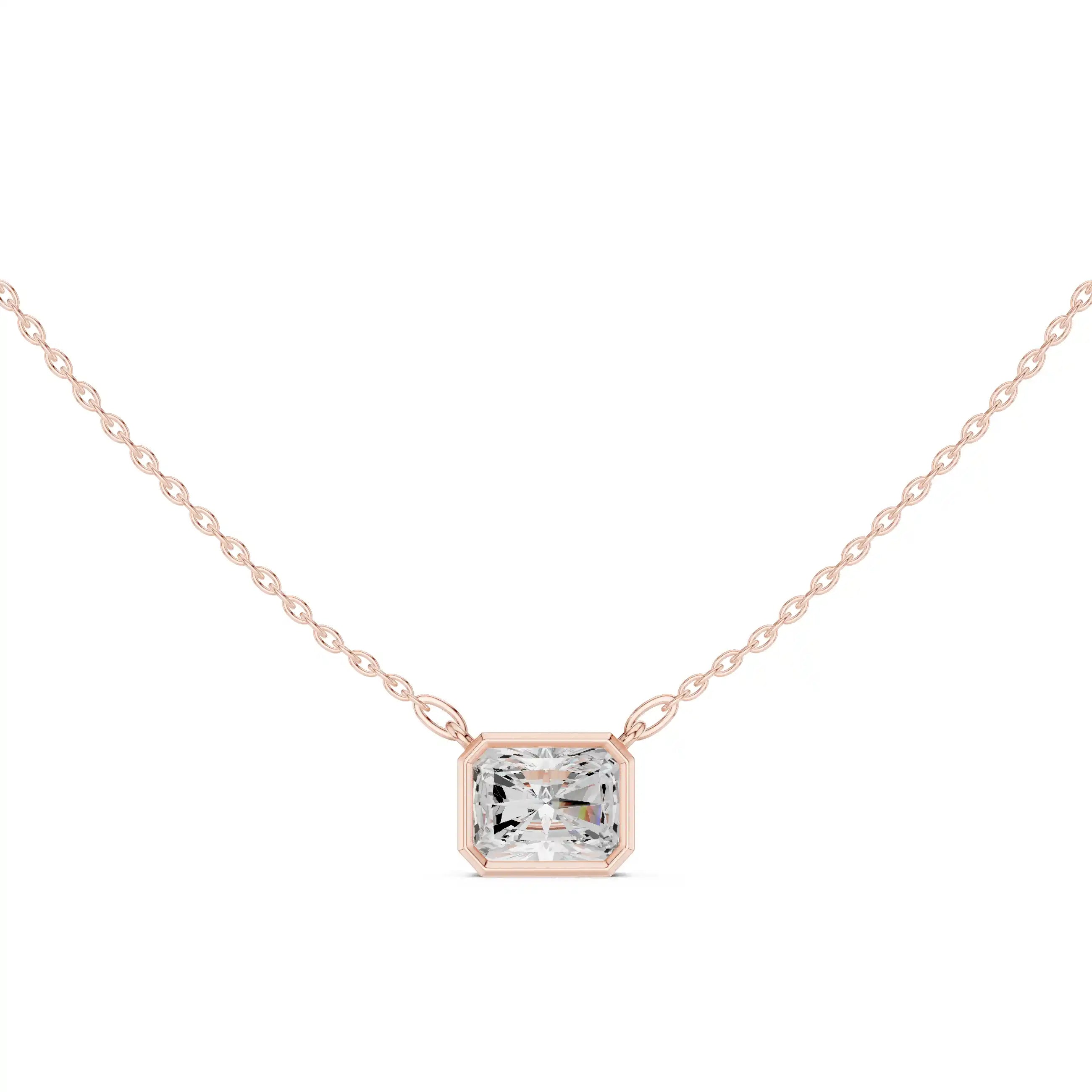 Bezel Set Solitaire Necklace