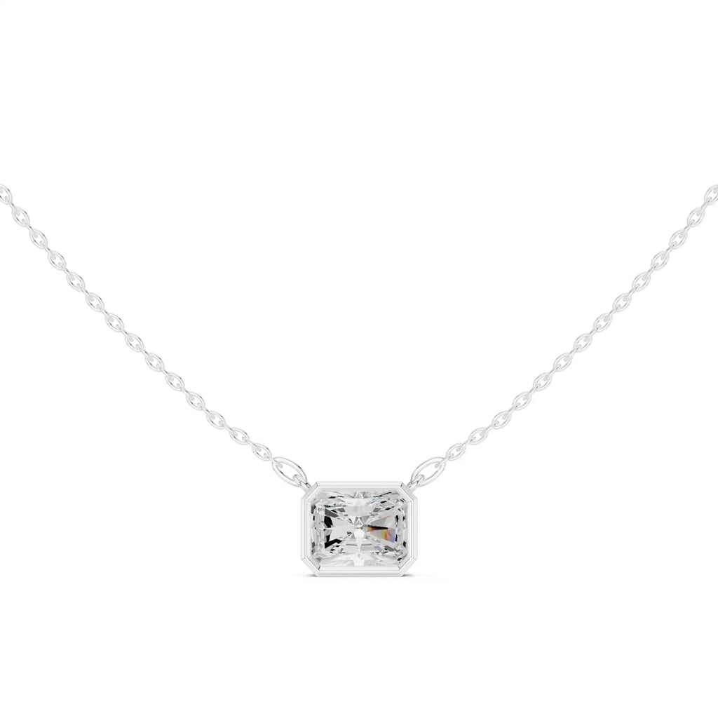 Bezel Set Solitaire Necklace