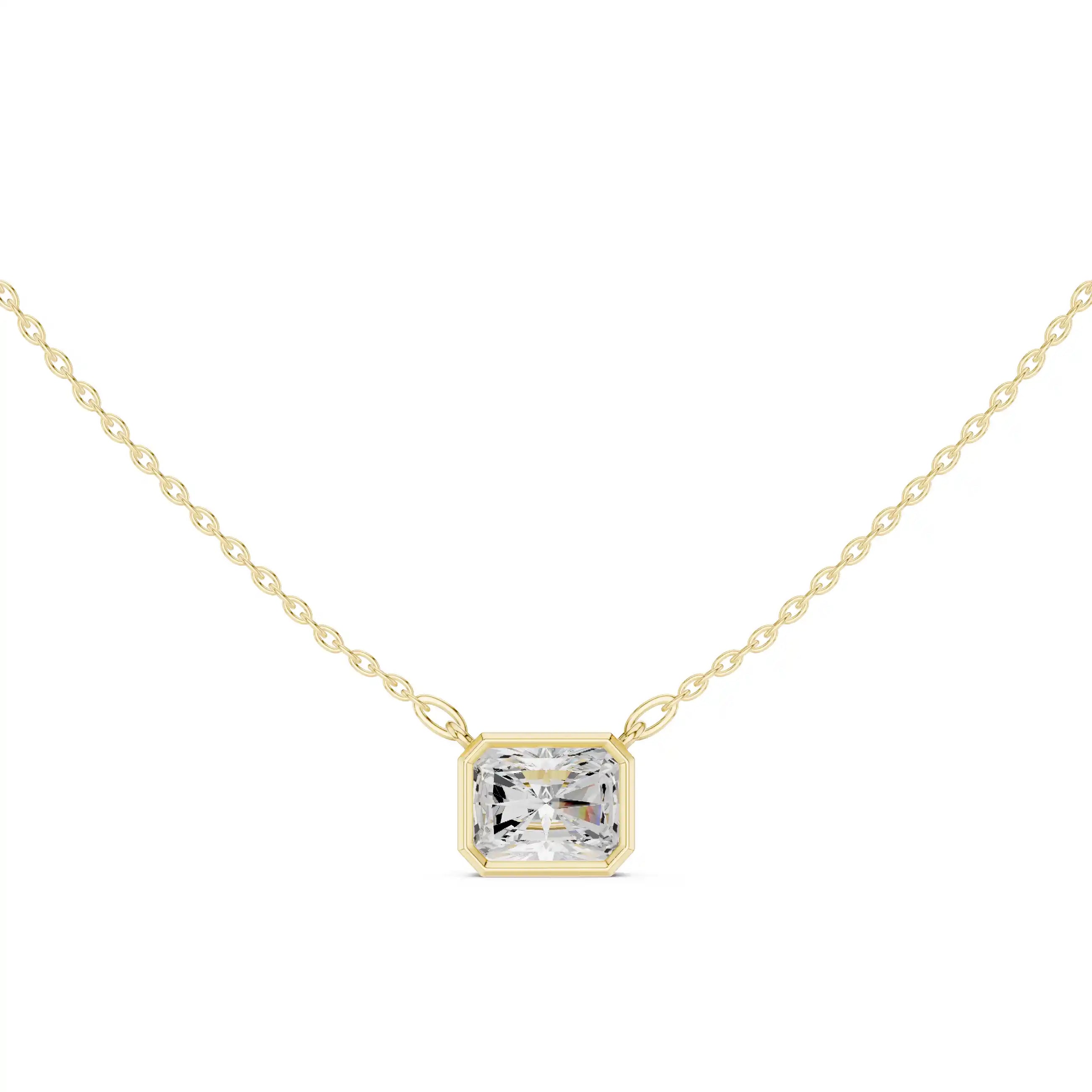 Bezel Set Solitaire Necklace