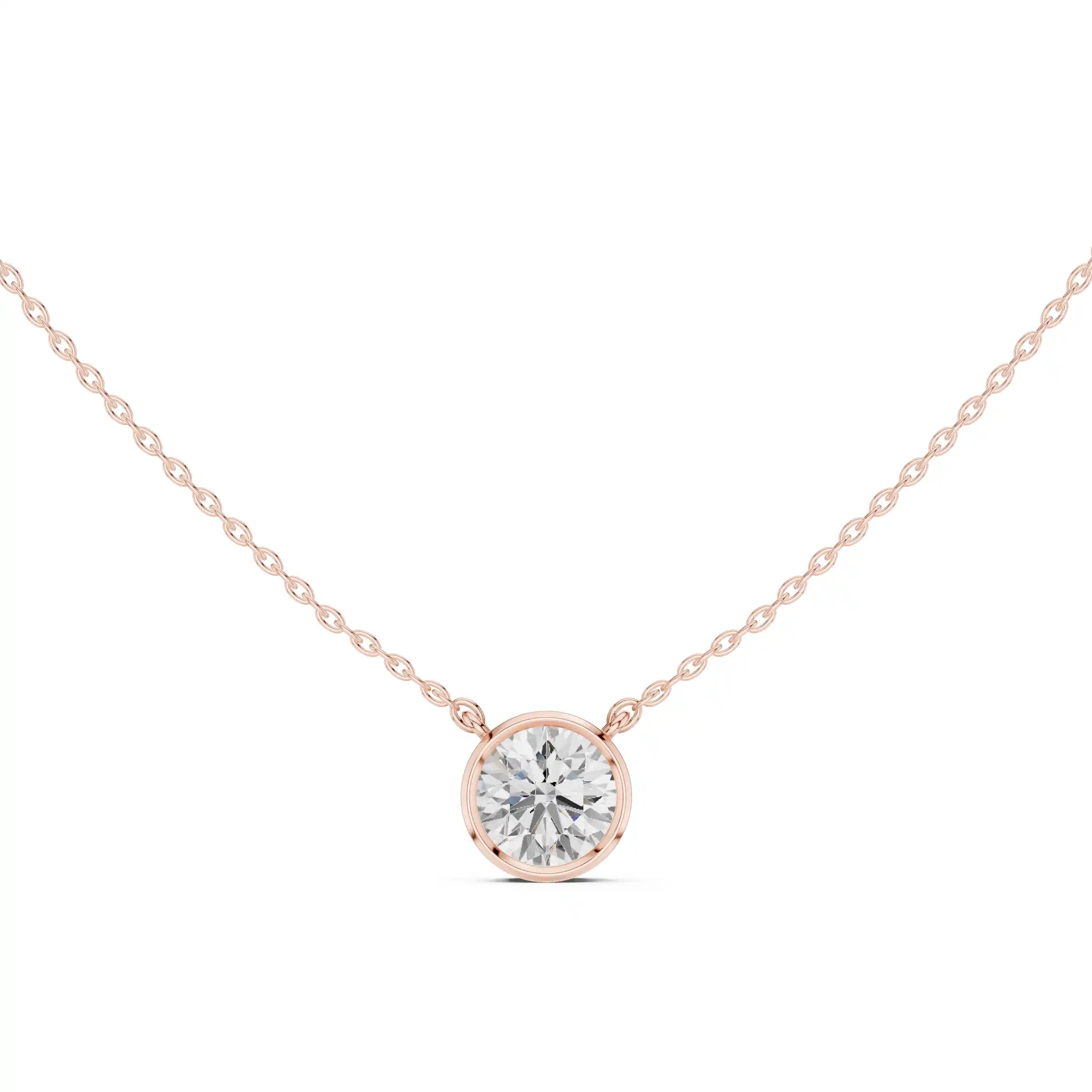 Bezel Set Solitaire Necklace
