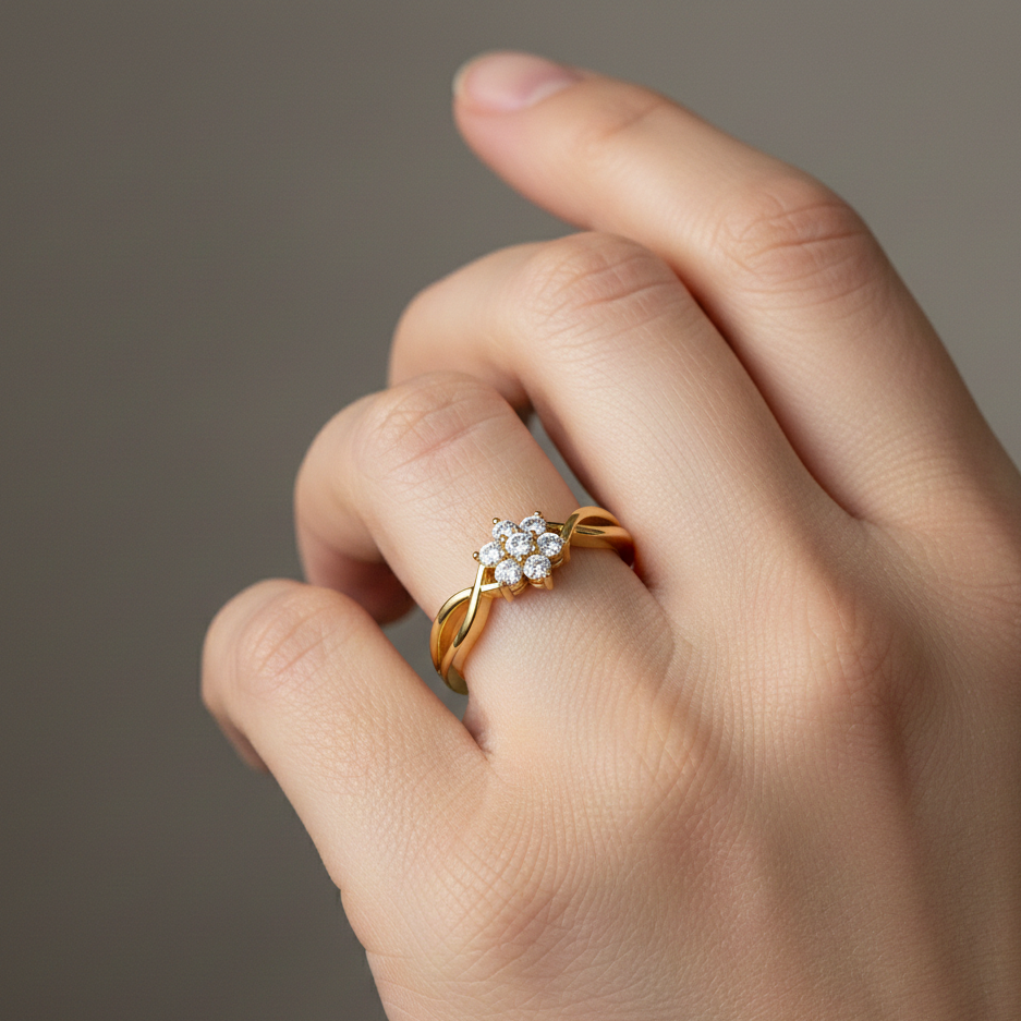 Dylemma Cluster Ring Lab diamond