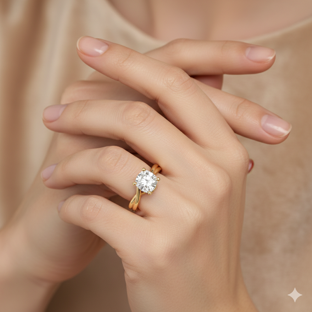 Classic Cushion Solitaire | Split Band