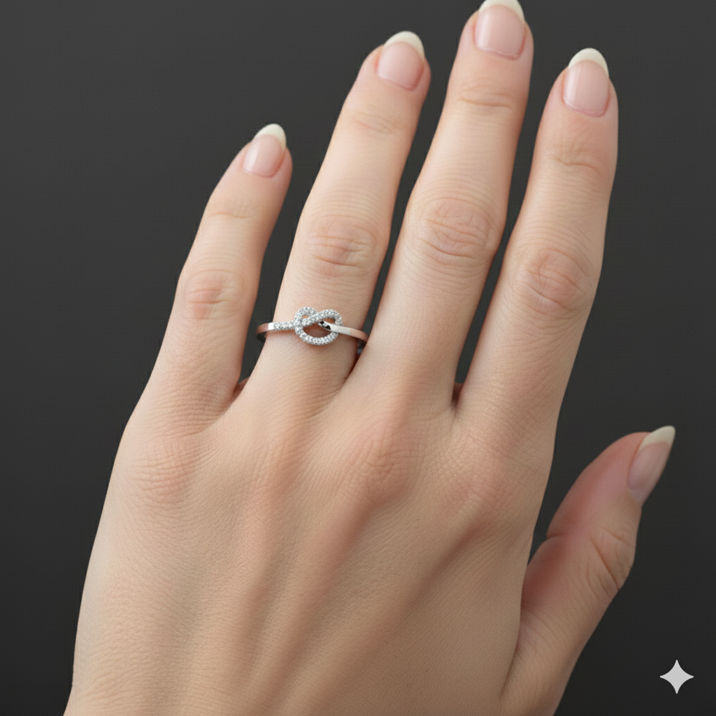 Dainty Love Knot Lab Grown Diamond Ring