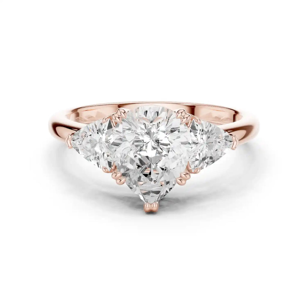 Three-Stone Pear-Cut Diamond Engagement Ring