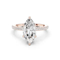 Marquise Cut Diamond  Ring with Pavé Band